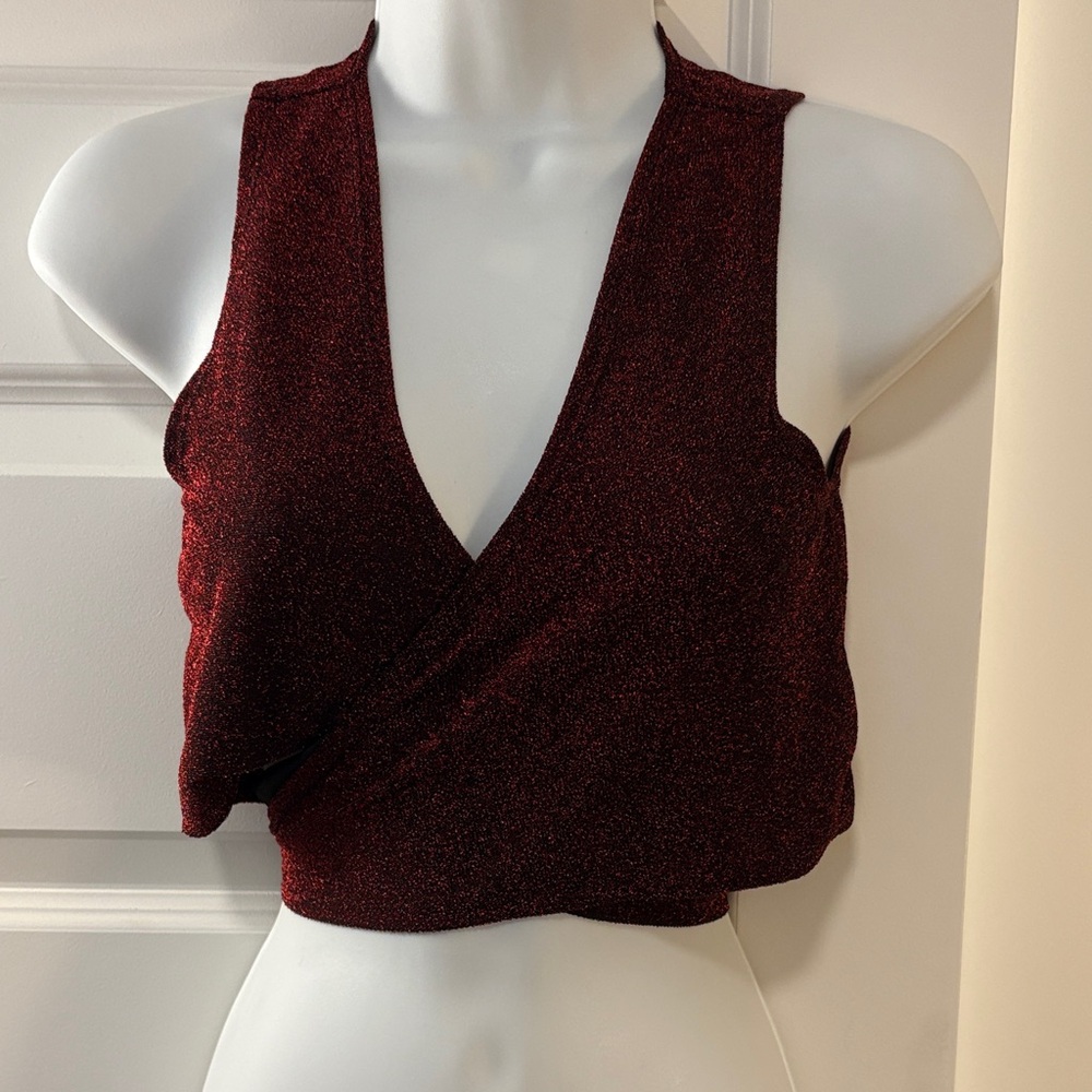 SHEIN Deep Red sparkle top